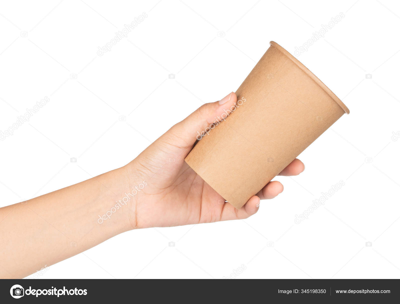 Hand holding Paper cup isolated on white background — Stock Photo ...