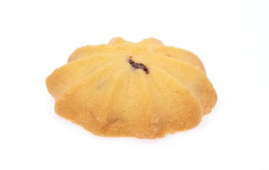 Beyaz arka planda izole edilmiş çikolatalı kurabiyeler.