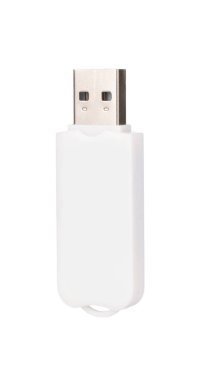 A white of USB flash memory isolated on a white background.