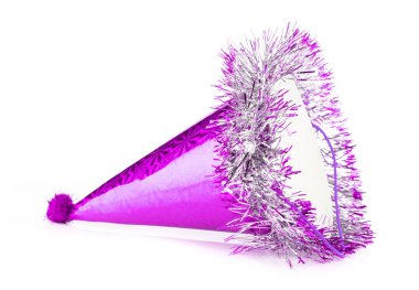 Purple of Party hat isolated on a white background