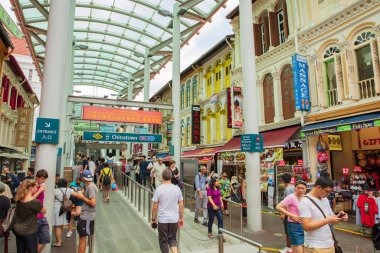 SINGAPORE - FEBRUARY 18, 2017: Chinatown with buildings, restaur