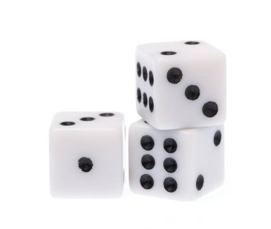 White dice isolated on a white background
