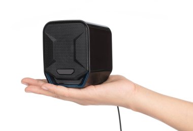 Small computer speakers usb 2.0 isolated on a white background