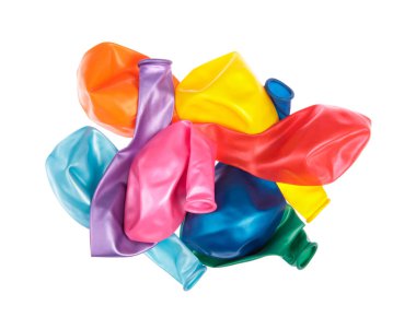 Beyaz arkaplanda izole edilmiş renkli balonlar