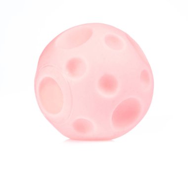 Pink Rubber ball toy isolated on white background 