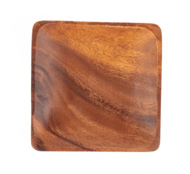 Kare Ahşap Tabaka beyaz arkaplanda izole 