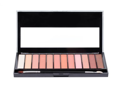 Beyaz arkaplanda izole edilmiş aynalı göz falı paleti.