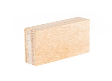 Tahta blok beyaz arkaplanda izole edildi