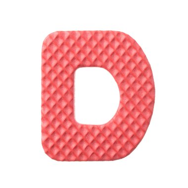 alphabet D made from EVA foam isolated on white background