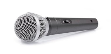 Kablosuz mikrofon beyaz arkaplanda izole edildi