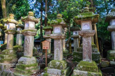 OSAKA, JAPAN - May. 12 2018: Japanese Stone Lanterns