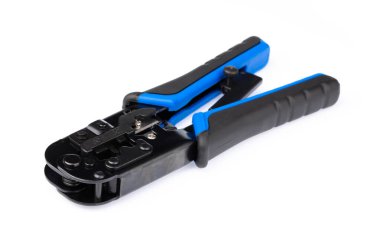 Blue Adjustable wire stripper isolated on a white background