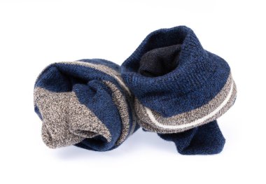 beyaz arka planda izole çorapları rulo