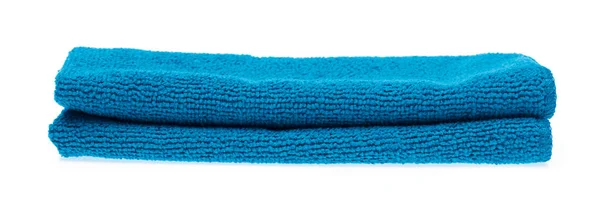 Rollos de toalla azul aislados sobre fondo blanco . — Foto de Stock