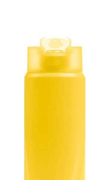 Žlutá Plastová láhev šampónu izolované na bílém pozadí — Stock fotografie