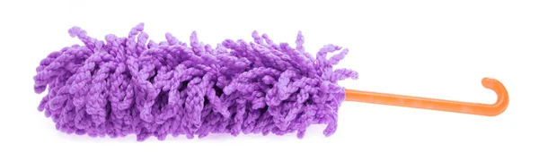 Purple duster microfiber for cleaning the house isolated on whit — Stock Photo, Image