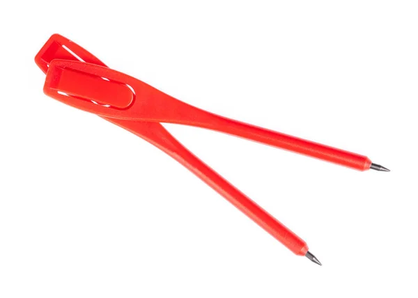 Dwa czerwone ołówki odizolowane na białym tle — Zdjęcie stockowe