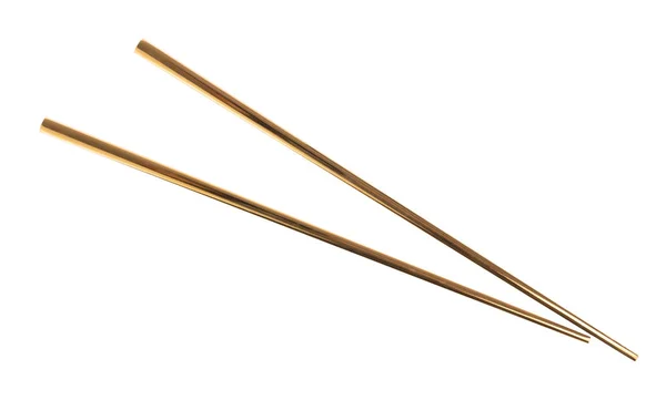 Χρυσά chopsticks απομονωμένα σε λευκό φόντο — Φωτογραφία Αρχείου