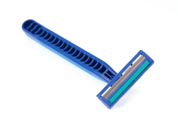 Blue of shaving razor isolated on white background — Stock Photo, Image