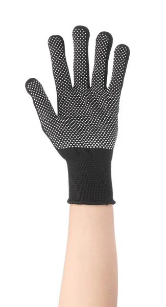 Pięć palców w rękawiczkach odizolowanych na białym tle — Zdjęcie stockowe