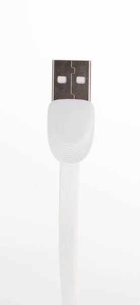 Kabel ładowarki Usb izolowany na białym tle — Zdjęcie stockowe
