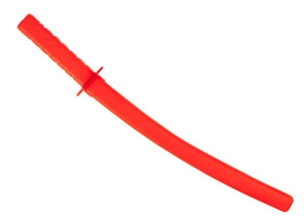 Пластиковий іграшковий меч ізольований на білому тлі — стокове фото
