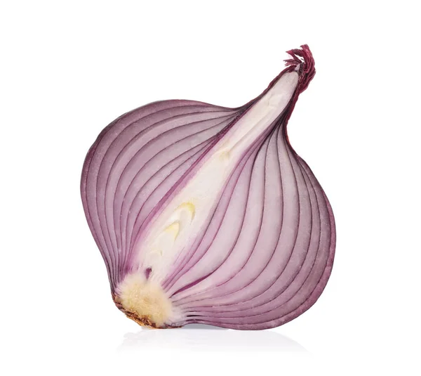 Sliced of onion isolated on white background — ストック写真