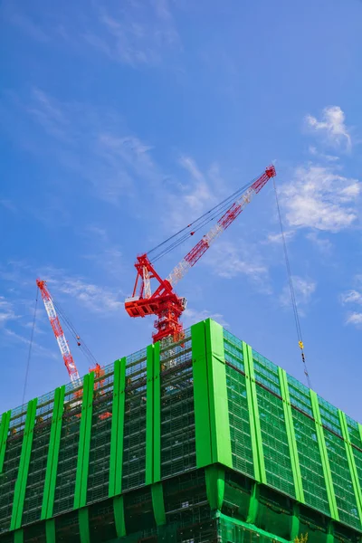 Crane and construction of building — Stock Photo, Image