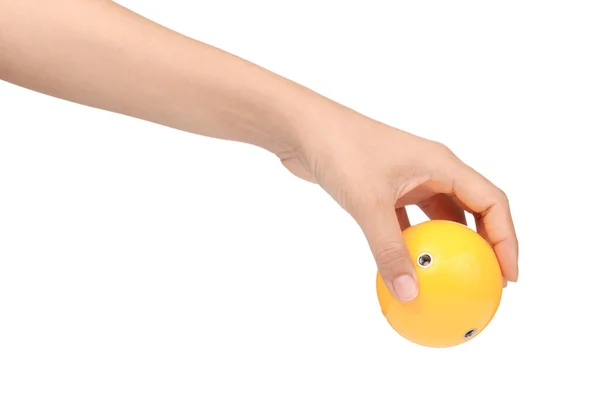Gele bal bobber drijvend accessoire voor Camera geïsoleerd op whi — Stockfoto
