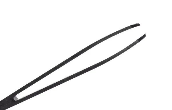 Black anti-static tweezers isolated on white background — Stock Photo, Image