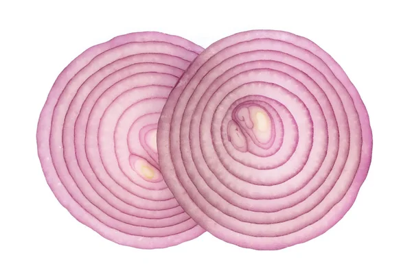 Sliced of onion isolated on white background — Stock Photo, Image