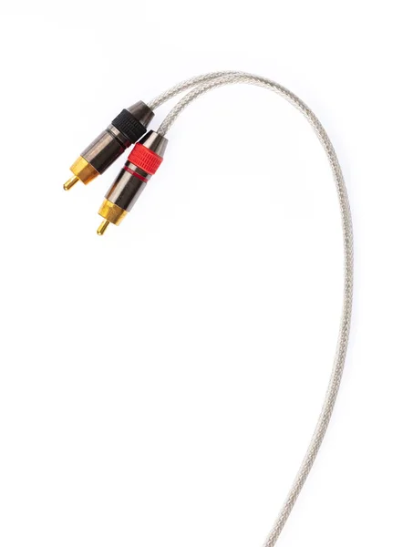 Mono Plug Audio Connector 분리 된 흰색 배경 — 스톡 사진