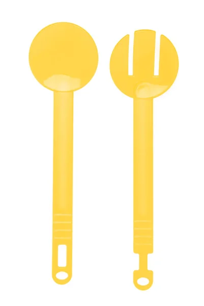 Plastic kitchen utensils isolated on a white background — ストック写真