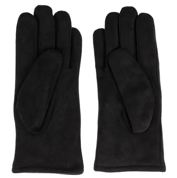 Piękne czarne rękawice damskie izolowane na białym tle — Zdjęcie stockowe