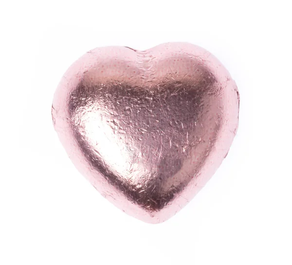 Corazón de chocolate aislado sobre un fondo blanco — Foto de Stock