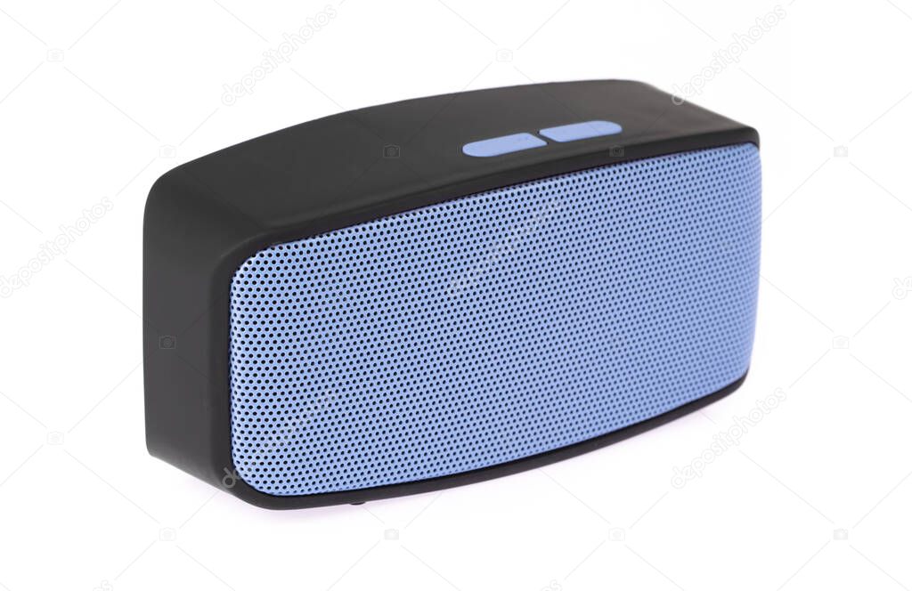 Speaker Bluetooth purple color Isolated on a white background