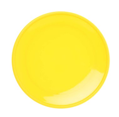 Empty colorful plastic dish isolated on white background