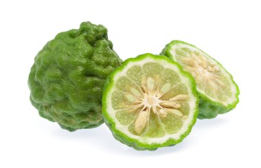 Bergamot fruit slice isolated on white background