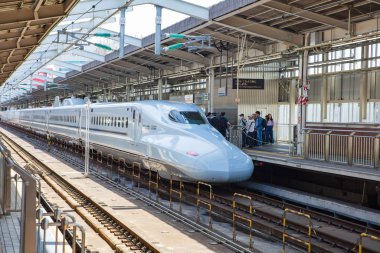 OSAKA, JAPAN - May 11: A train pulls into Station on May 11, 201