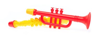 trumpet toy isolated on white background.