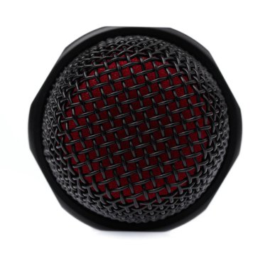 Kapalı baş mikrofon beyaz arkaplanda izole edildi