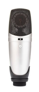 yoğunlaştırıcı mikrofon beyaz bir arkaplanda izole