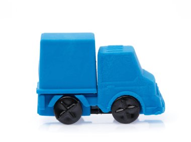 Rubber eraser Container truck isolated on white background