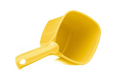 Beyaz arka planda izole edilmiş plastik kase banyosu.