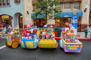 Osaka, Japan - Apr 14, 2015:Universal Studios Japan street.