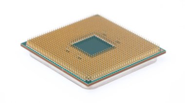 CPU microchip isolated on white background