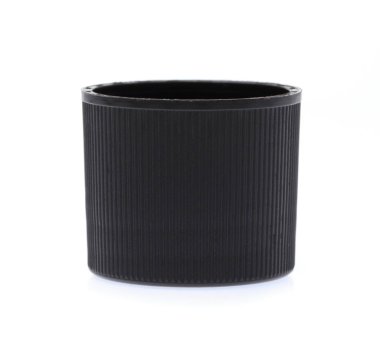 black plastic bottle cap isolated on white background