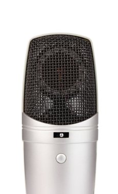 yoğunlaştırıcı mikrofon beyaz bir arkaplanda izole