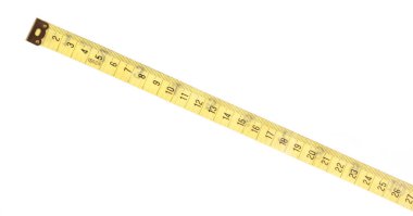 close up of measuring ruler isolated on white background