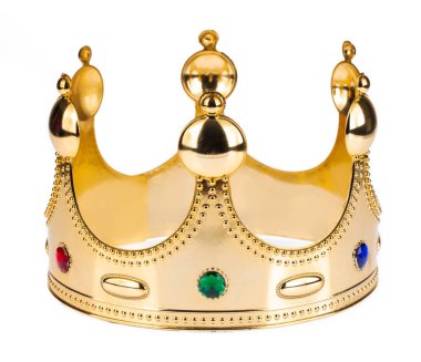 Gold Crown with jewel isolated isolated on white background
